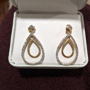 10k gold earrings with diamond accents